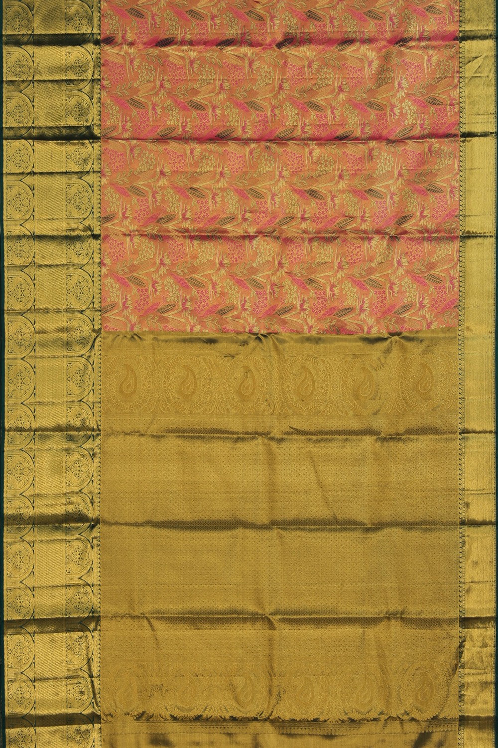 Image of Pink Tissue Brocade Kanchipattu Saree